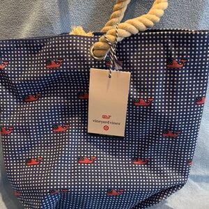 Vineyard Vines for Target Navy Double Wine Tote and Key Chain